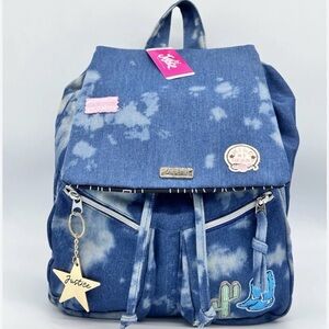 Justice Blue Denim Backpack with Star Charm